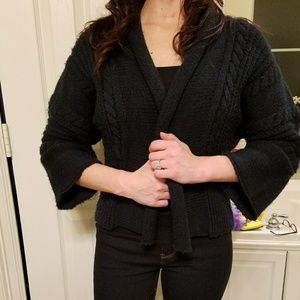 Wool jacket; navy blue & black